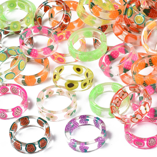 PandaHall Transparent Resin Fruit Finger Ring for Women, Mixed Color, US Size 6(16.5mm) Resin Multicolor
PandaHall Transparent Resin Fruit Finger Ring for Women, Mixed Color, US Size 6(16.5mm) Resin Multicolor
