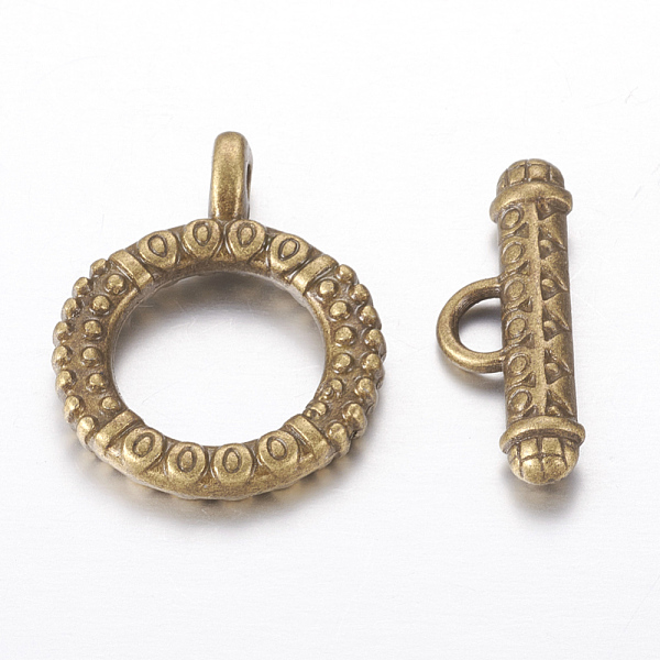 PandaHall Tibetan Style Zinc Alloy Toggle Clasps, Lead Free, Cadmium Free and Nickel Free, Antique Bronze, Ring: 17.5mm wide, 23mm long, Bar...
PandaHall Tibetan Style Zinc Alloy Toggle Clasps, Lead Free, Cadmium Free and Nickel Free, Antique Bronze, Ring: 17.5mm wide, 23mm long, Bar...