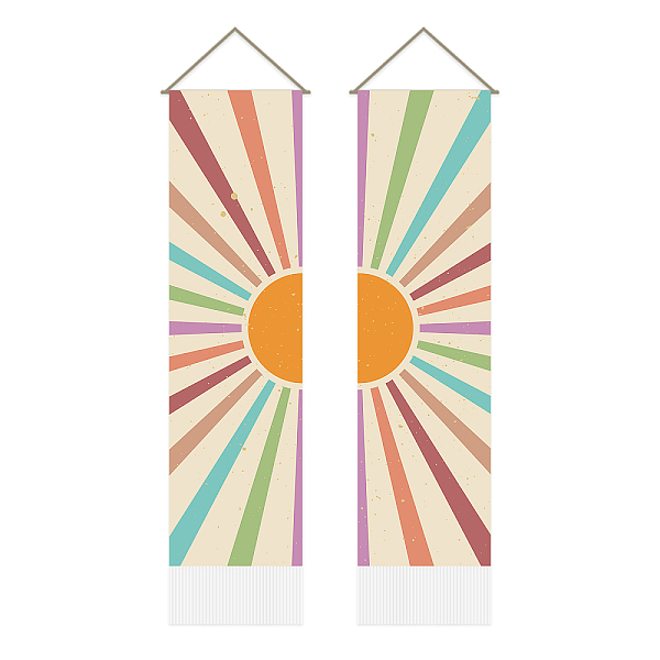 PandaHall Polyester Decorative Wall Tapestrys, for Home Decoration, with Wood Bar, Rope, Rectangle, Sun Pattern, 1300x330mm, 2pcs/set...
PandaHall Polyester Decorative Wall Tapestrys, for Home Decoration, with Wood Bar, Rope, Rectangle, Sun Pattern, 1300x330mm, 2pcs/set...