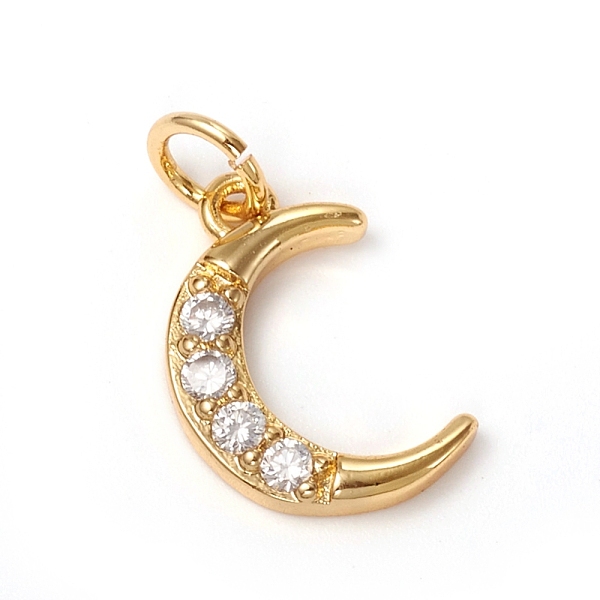 PandaHall Brass Micro Pave Clear Cubic Zirconia Charms, with Jump Rings, Long-Lasting Plated, Moon, Golden, 14x10x2mm, Jump Ring: 5x0.7mm...
PandaHall Brass Micro Pave Clear Cubic Zirconia Charms, with Jump Rings, Long-Lasting Plated, Moon, Golden, 14x10x2mm, Jump Ring: 5x0.7mm...