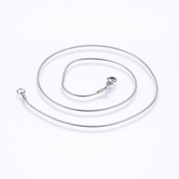 PandaHall 304 Stainless Steel Snake Chain Necklaces, with Lobster Claw Clasps, Stainless Steel Color, 17.7 inch(45cm), 1.2mm 304 Stainless...
PandaHall 304 Stainless Steel Snake Chain Necklaces, with Lobster Claw Clasps, Stainless Steel Color, 17.7 inch(45cm), 1.2mm 304 Stainless...