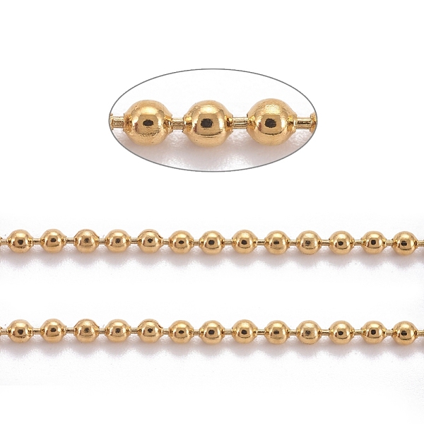 PandaHall Vacuum Plating 304 Stainless Steel Ball Chains, with Spool, Golden, 1.5mm, about 32.8 Feet(10m)/roll 304 Stainless Steel
PandaHall Vacuum Plating 304 Stainless Steel Ball Chains, with Spool, Golden, 1.5mm, about 32.8 Feet(10m)/roll 304 Stainless Steel