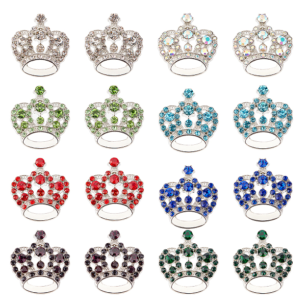 PandaHall Rhinestone Pendants, with Alloy Findings, Crown, Mixed Color, 31x29x10mm, Hole: 3mm, 8 colors, 2pcs/color, 16pcs/box..., Multicolor
PandaHall Rhinestone Pendants, with Alloy Findings, Crown, Mixed Color, 31x29x10mm, Hole: 3mm, 8 colors, 2pcs/color, 16pcs/box..., Multicolor