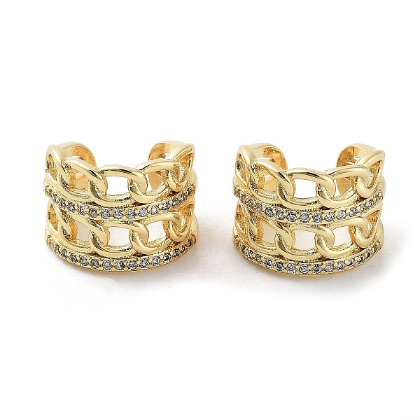 PandaHall Brass Micro Pave Cubic Zirconia Cuff Earrings, Curb Chain Shape Non Piercing Earrings, Real 18K Gold Plated, 14.5x12mm Cubic...
PandaHall Brass Micro Pave Cubic Zirconia Cuff Earrings, Curb Chain Shape Non Piercing Earrings, Real 18K Gold Plated, 14.5x12mm Cubic...