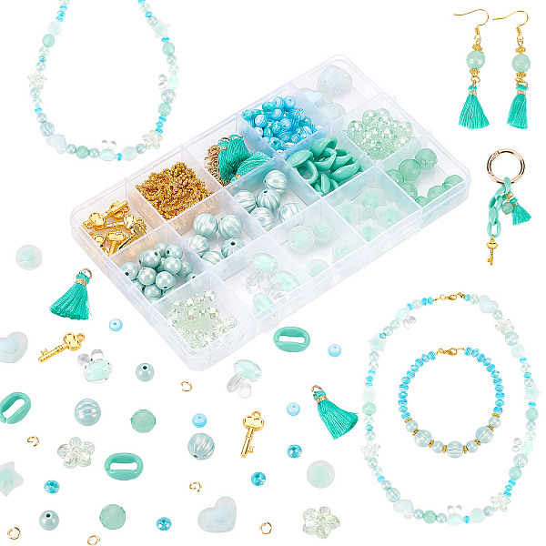 PandaHall DIY Jewelry Making Finding Kit, Including Rabbit & Heart & Star Acrylic Beads & Linking Rings, Nylon Tassel Pendant Decoration..., Green
PandaHall DIY Jewelry Making Finding Kit, Including Rabbit & Heart & Star Acrylic Beads & Linking Rings, Nylon Tassel Pendant Decoration..., Green