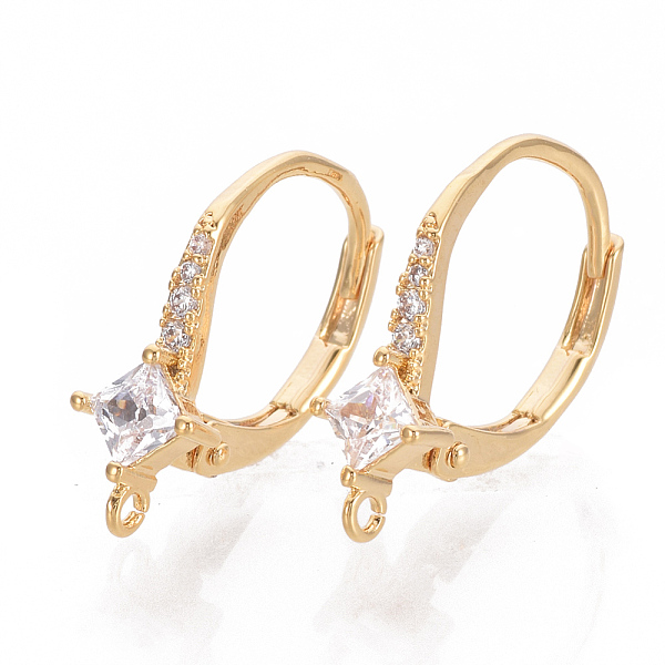 PandaHall Brass Cubic Zirconia Leverback Earring Findings, with Loop, Nickel Free, Real 18K Gold Plated, 18x11.5x5mm, Hole: 1mm, pin: 0.7mm..., Clear
PandaHall Brass Cubic Zirconia Leverback Earring Findings, with Loop, Nickel Free, Real 18K Gold Plated, 18x11.5x5mm, Hole: 1mm, pin: 0.7mm..., Clear