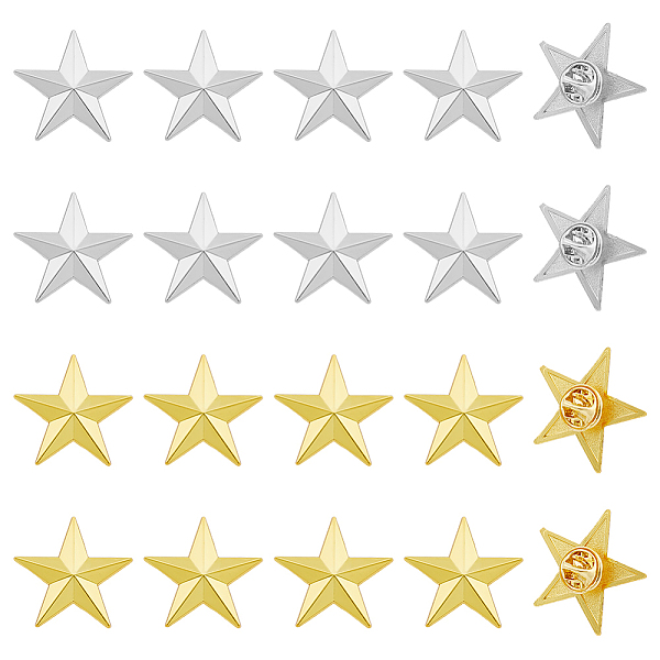 PandaHall SUPERFINDINGS 20Pcs 2 Colors Alloy Star Brooches, Men's Shirt Collar Pins, Platinum & Golden, 29x30x3mm, 10pcs/color Alloy Star
PandaHall SUPERFINDINGS 20Pcs 2 Colors Alloy Star Brooches, Men's Shirt Collar Pins, Platinum & Golden, 29x30x3mm, 10pcs/color Alloy Star