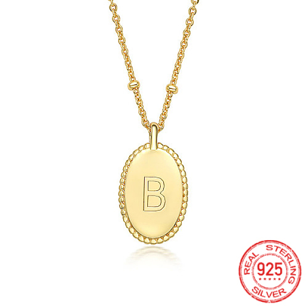 PandaHall 925 Sterling Silver Letter Initial Oval Pendant Necklaces for Women, with Cable Chains, Real 18K Gold Plated, Letter B, 15.75 inch...
PandaHall 925 Sterling Silver Letter Initial Oval Pendant Necklaces for Women, with Cable Chains, Real 18K Gold Plated, Letter B, 15.75 inch...
