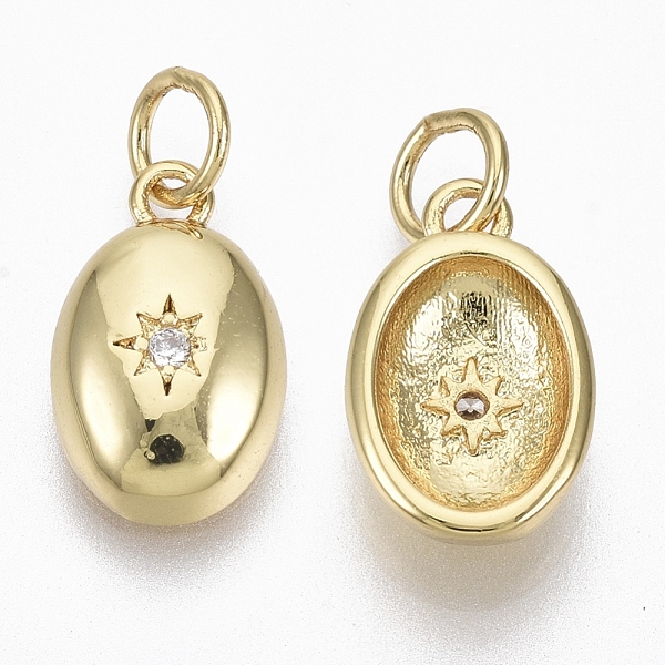 PandaHall Brass Micro Pave Cubic Zirconia Charms, with Jump Ring, Nickel Free, Oval with Star, Clear, Real 18K Gold Plated, 13.5x8x3.5mm...
PandaHall Brass Micro Pave Cubic Zirconia Charms, with Jump Ring, Nickel Free, Oval with Star, Clear, Real 18K Gold Plated, 13.5x8x3.5mm...