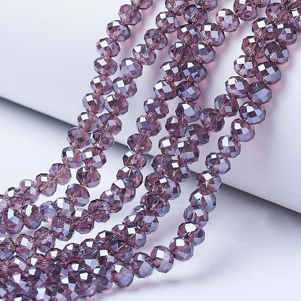 PandaHall Electroplate Glass Beads Strands, Pearl Luster Plated, Faceted, Rondelle, Old Rose, 3.5x3mm, Hole: 0.4mm, about 113~115pcs/strand..., Purple
PandaHall Electroplate Glass Beads Strands, Pearl Luster Plated, Faceted, Rondelle, Old Rose, 3.5x3mm, Hole: 0.4mm, about 113~115pcs/strand..., Purple