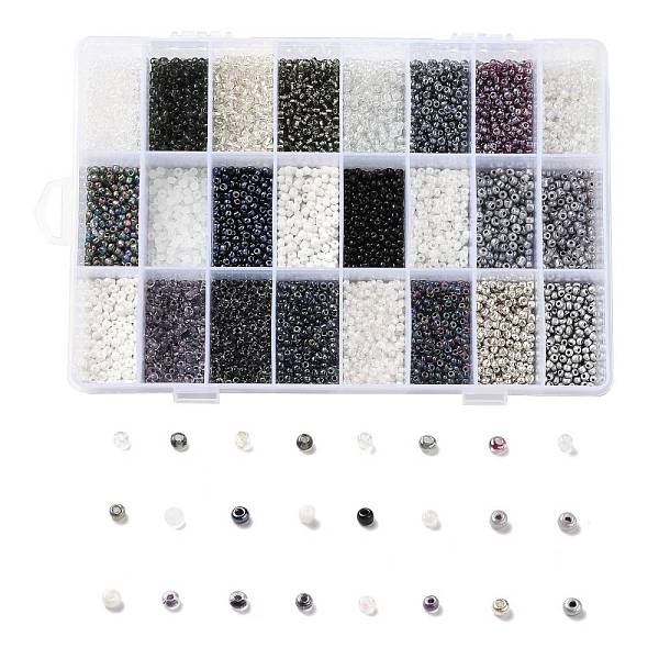PandaHall 288G 24 Colors Glass Seed Beads, Round, Mixed Color, 8/0, 3~4x2~3mm, Hole: 0.8~1mm, 12g/color Glass Multicolor
PandaHall 288G 24 Colors Glass Seed Beads, Round, Mixed Color, 8/0, 3~4x2~3mm, Hole: 0.8~1mm, 12g/color Glass Multicolor