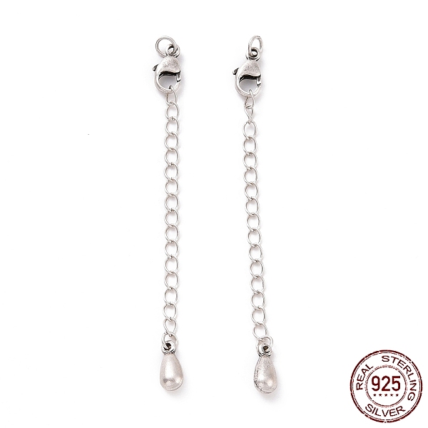 PandaHall 925 Sterling Silver Chain Extenders, with Lobster Claw Clasps & Charms, Teardrop, Antique Silver, 65x2.5mm, Hole: 2.4mm Sterling...
PandaHall 925 Sterling Silver Chain Extenders, with Lobster Claw Clasps & Charms, Teardrop, Antique Silver, 65x2.5mm, Hole: 2.4mm Sterling...