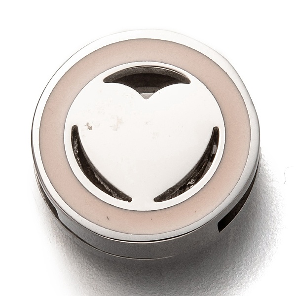 PandaHall 304 Stainless Steel Slide Charms, Enamel Style, Flat Round with Heart, Bisque, Stainless Steel Color, 12x3.5mm, Hole: 8x1.5mm 304..., Orange
PandaHall 304 Stainless Steel Slide Charms, Enamel Style, Flat Round with Heart, Bisque, Stainless Steel Color, 12x3.5mm, Hole: 8x1.5mm 304..., Orange