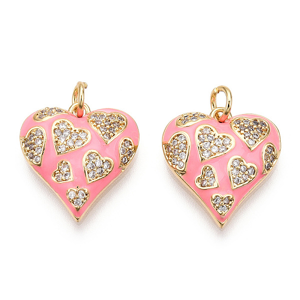 PandaHall Real 18K Gold Plated Brass Micro Pave Clear Cubic Zirconia Pendants, with Jump Ring & Enamel, Heart Charm, Pink, 17x16.5x4mm, Hole...
PandaHall Real 18K Gold Plated Brass Micro Pave Clear Cubic Zirconia Pendants, with Jump Ring & Enamel, Heart Charm, Pink, 17x16.5x4mm, Hole...