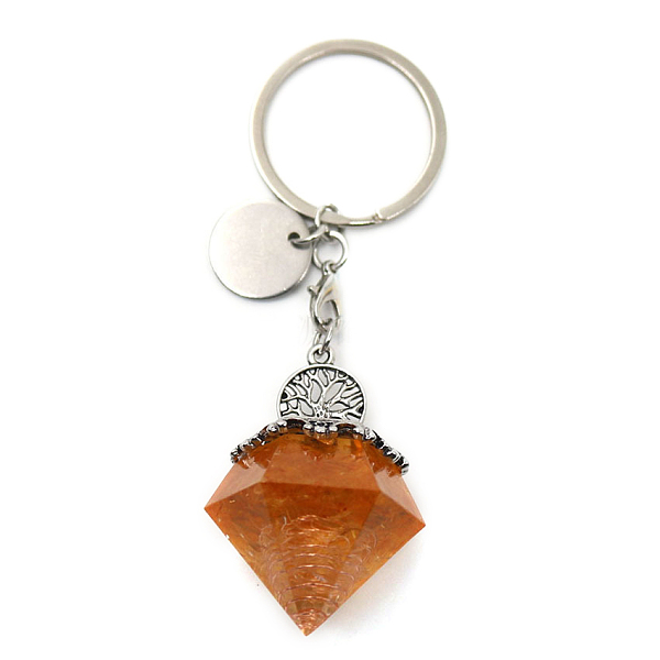 PandaHall Reiki Energy Natural Citrine Chips in Resin Diamond Shape Pendant Keychain, with Tree of Life Charm, 9cm Citrine Diamond
PandaHall Reiki Energy Natural Citrine Chips in Resin Diamond Shape Pendant Keychain, with Tree of Life Charm, 9cm Citrine Diamond