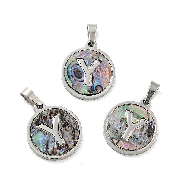 PandaHall 304 Stainless Steel with Paua Shell Pendants, Stainless Steel Color, Flat Round with Letter Charm, Letter.Y, 18x16x1.5mm, Hole...
PandaHall 304 Stainless Steel with Paua Shell Pendants, Stainless Steel Color, Flat Round with Letter Charm, Letter.Y, 18x16x1.5mm, Hole...