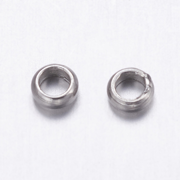 PandaHall 304 Stainless Steel Beads, Rondelle, Stainless Steel Color, 3x1mm, Hole: 2mm, about 200pcs/5g 304 Stainless Steel Rondelle
PandaHall 304 Stainless Steel Beads, Rondelle, Stainless Steel Color, 3x1mm, Hole: 2mm, about 200pcs/5g 304 Stainless Steel Rondelle