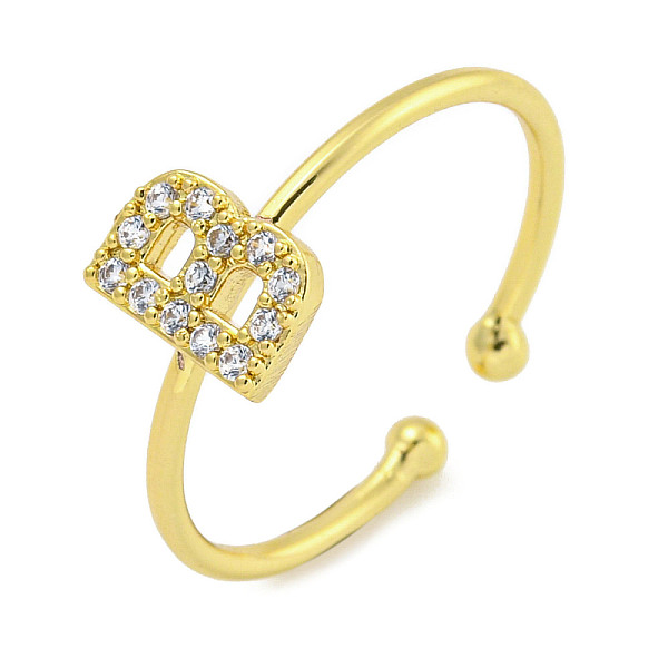 PandaHall Rack Plating Brass Open Cuff Rings for Women, with Cubic Zirconia, Cadmium Free & Lead Free, Long-Lasting Plated, Letter, Letter B...
PandaHall Rack Plating Brass Open Cuff Rings for Women, with Cubic Zirconia, Cadmium Free & Lead Free, Long-Lasting Plated, Letter, Letter B...