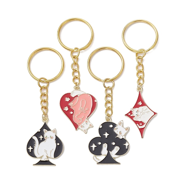 PandaHall 4Pcs 4 Styles Alloy Enamel Pendants Keychain, with Iron Keychain Ring, Playing Cards with Cat, Mixed Color, 8.2~8.6cm, 1pcs/style..., Multicolor
PandaHall 4Pcs 4 Styles Alloy Enamel Pendants Keychain, with Iron Keychain Ring, Playing Cards with Cat, Mixed Color, 8.2~8.6cm, 1pcs/style..., Multicolor