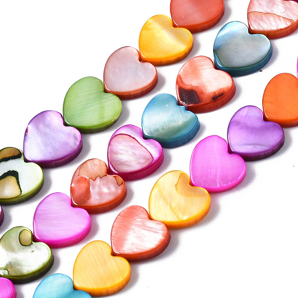 PandaHall Natural Freshwater Shell Beads Strands, Dyed, Heart, Mixed Color, 9~10x10x2~3mm, Hole: 0.8mm, about 44pcs/strand, 15.75 inch(40cm)..., Multicolor
PandaHall Natural Freshwater Shell Beads Strands, Dyed, Heart, Mixed Color, 9~10x10x2~3mm, Hole: 0.8mm, about 44pcs/strand, 15.75 inch(40cm)..., Multicolor
