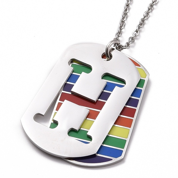 PandaHall Pride Style 201 Stainless Steel Pendant Necklaces, with Enamel and Iron Chains, Oval with Hollow Letter, Colorful, Stainless Steel...
PandaHall Pride Style 201 Stainless Steel Pendant Necklaces, with Enamel and Iron Chains, Oval with Hollow Letter, Colorful, Stainless Steel...