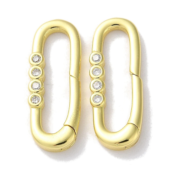 PandaHall Rack Plated Brass Micro Pave Cubic Zirconia Clasps, Long-Lasting Plated, Lead Free & Cadmium Free, Oval, Real 18K Gold Plated..., Clear
PandaHall Rack Plated Brass Micro Pave Cubic Zirconia Clasps, Long-Lasting Plated, Lead Free & Cadmium Free, Oval, Real 18K Gold Plated..., Clear