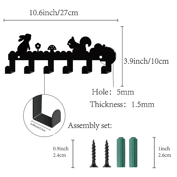 PandaHall Iron Wall Mounted Hook Hangers, Decorative Organizer Rack with 6 Hooks, for Bag Clothes Key Scarf Hanging Holder, Squirrel and...
PandaHall Iron Wall Mounted Hook Hangers, Decorative Organizer Rack with 6 Hooks, for Bag Clothes Key Scarf Hanging Holder, Squirrel and...