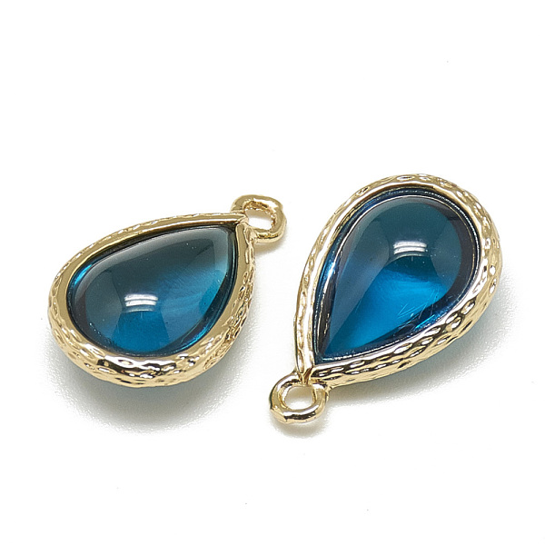PandaHall Glass Pendants, with Golden Tone Brass Findings, teardrop, Dodger Blue, 18.5x12.5x7mm, Hole: 1.5mm Brass+Glass Teardrop Blue
PandaHall Glass Pendants, with Golden Tone Brass Findings, teardrop, Dodger Blue, 18.5x12.5x7mm, Hole: 1.5mm Brass+Glass Teardrop Blue