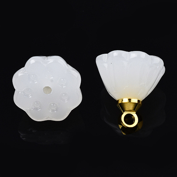 PandaHall Glass Charms, with Golden Brass Loops, Seedpod of the Lotus, Creamy White, 11x11x11mm, Hole: 1.6mm & 1mm Glass Others
PandaHall Glass Charms, with Golden Brass Loops, Seedpod of the Lotus, Creamy White, 11x11x11mm, Hole: 1.6mm & 1mm Glass Others