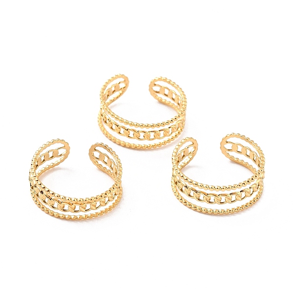 PandaHall Ion Plating(IP) 304 Stainless Steel Finger Rings, Cuff Rings, Long-Lasting Plated, Curb Chain Shape, Golden, US Size 7 3/4(17.9mm)...
PandaHall Ion Plating(IP) 304 Stainless Steel Finger Rings, Cuff Rings, Long-Lasting Plated, Curb Chain Shape, Golden, US Size 7 3/4(17.9mm)...