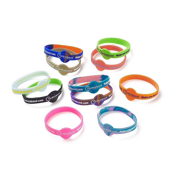 PandaHall Sample Silicone Wristbands Bracelets, Cord Bracelets, Mixed Color, 2-3/8 inch~2-1/2 inch(60~64mm), 10pcs/set Silicone Multicolor
PandaHall Sample Silicone Wristbands Bracelets, Cord Bracelets, Mixed Color, 2-3/8 inch~2-1/2 inch(60~64mm), 10pcs/set Silicone Multicolor