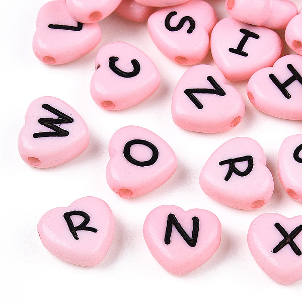 PandaHall Horizontal Hole Opaque Acrylic Beads, Heart with Random Letters, Pink, 10.5x11.5x4.5mm, Hole: 2mm Acrylic Heart Pink
PandaHall Horizontal Hole Opaque Acrylic Beads, Heart with Random Letters, Pink, 10.5x11.5x4.5mm, Hole: 2mm Acrylic Heart Pink