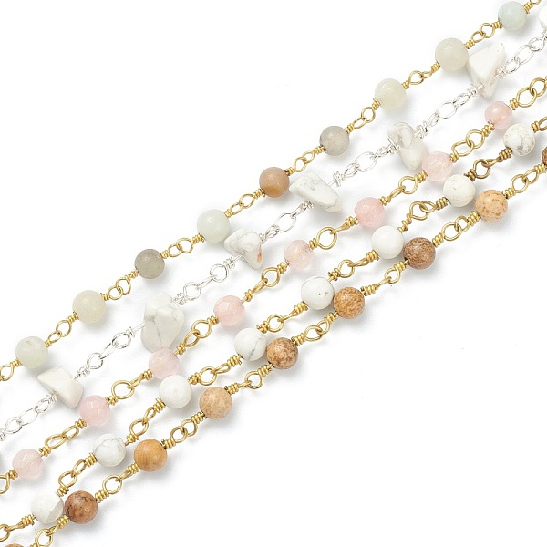 PandaHall Handmade Gemstone Beaded Chains, with Brass Findings, Unwelded, Mixed Shapes, Mixed Color, Beads: 4.5~8mm, about 3.28 Feet...
PandaHall Handmade Gemstone Beaded Chains, with Brass Findings, Unwelded, Mixed Shapes, Mixed Color, Beads: 4.5~8mm, about 3.28 Feet...