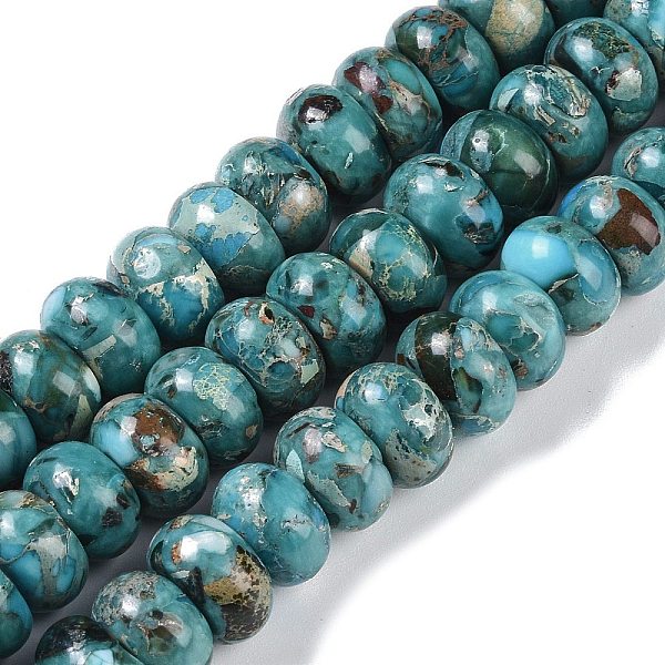 PandaHall Dyed Synthetic Imperial Jasper Beads Strands, Rondelle, Light Sea Green, 10x6mm, Hole: 1.5mm, about 68pcs/strand, 15.75''(40cm)...
PandaHall Dyed Synthetic Imperial Jasper Beads Strands, Rondelle, Light Sea Green, 10x6mm, Hole: 1.5mm, about 68pcs/strand, 15.75''(40cm)...