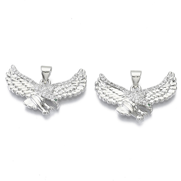 PandaHall Brass Micro Pave Cubic Zirconia Pendants, Nickel Free, Eagle, Clear, Real Platinum Plated, 17x27x3mm, Hole: 4x3mm Brass+Cubic...
PandaHall Brass Micro Pave Cubic Zirconia Pendants, Nickel Free, Eagle, Clear, Real Platinum Plated, 17x27x3mm, Hole: 4x3mm Brass+Cubic...