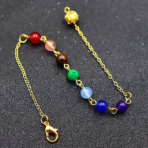PandaHall Natural Gemstone Dowsing Pendulums Chains, with Metal Chains and Clasps, Golden, 190mm Mixed Stone
PandaHall Natural Gemstone Dowsing Pendulums Chains, with Metal Chains and Clasps, Golden, 190mm Mixed Stone