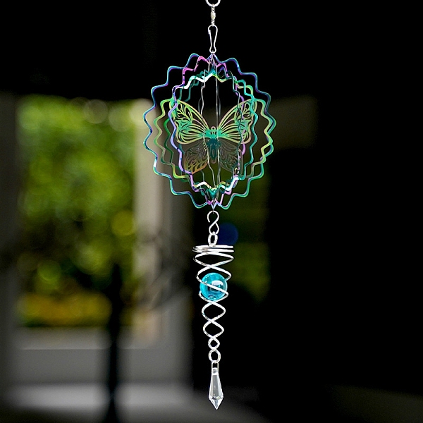 PandaHall Metal 3D Wind Spinner, with Glass Beads, for Outdoor Courtyard Garden Hanging Decoration, Rainbow Color, Butterfly, 150mm Metal...
PandaHall Metal 3D Wind Spinner, with Glass Beads, for Outdoor Courtyard Garden Hanging Decoration, Rainbow Color, Butterfly, 150mm Metal...