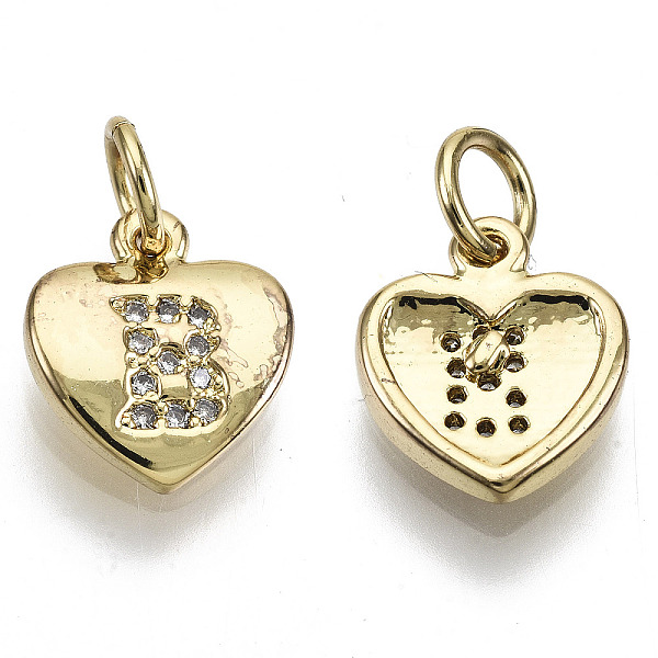 PandaHall Brass Micro Pave Clear Cubic Zirconia Charms, with Jump Ring, Heart with Letter, Real 16K Gold Plated, Nickel Free, Letter.B...
PandaHall Brass Micro Pave Clear Cubic Zirconia Charms, with Jump Ring, Heart with Letter, Real 16K Gold Plated, Nickel Free, Letter.B...