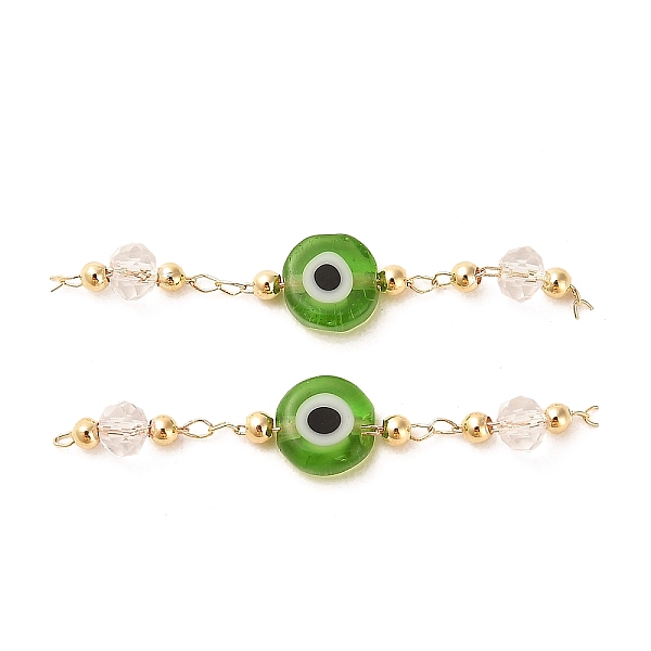 PandaHall Handmade Evil Eye Lampwork with Glass Handmade Beaded Links Connectors, with Rack Plating Real 18K Gold Plated Brass Findings...
PandaHall Handmade Evil Eye Lampwork with Glass Handmade Beaded Links Connectors, with Rack Plating Real 18K Gold Plated Brass Findings...