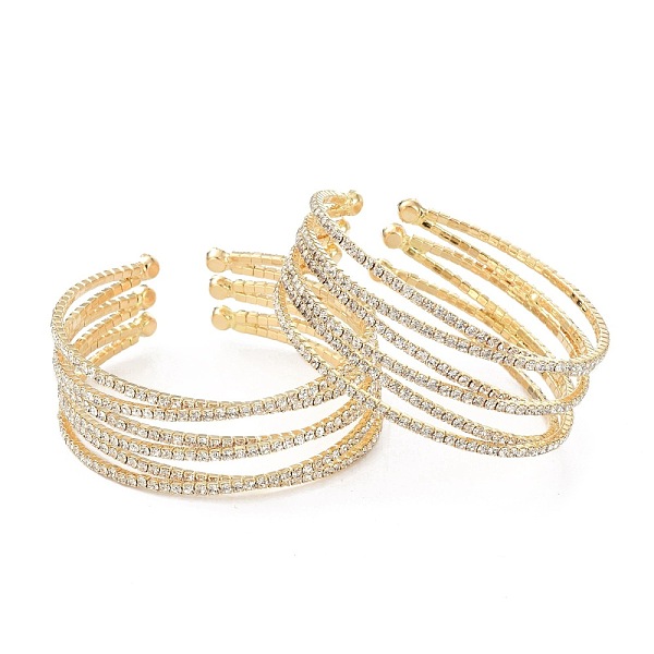 PandaHall Iron Alloy Rhinestone Cuff Bangles, Open Bangles, End with Immovable Rhinestone, Light Gold, 3/4~1 inch(1.8~2.4cm), Inner Diameter...
PandaHall Iron Alloy Rhinestone Cuff Bangles, Open Bangles, End with Immovable Rhinestone, Light Gold, 3/4~1 inch(1.8~2.4cm), Inner Diameter...