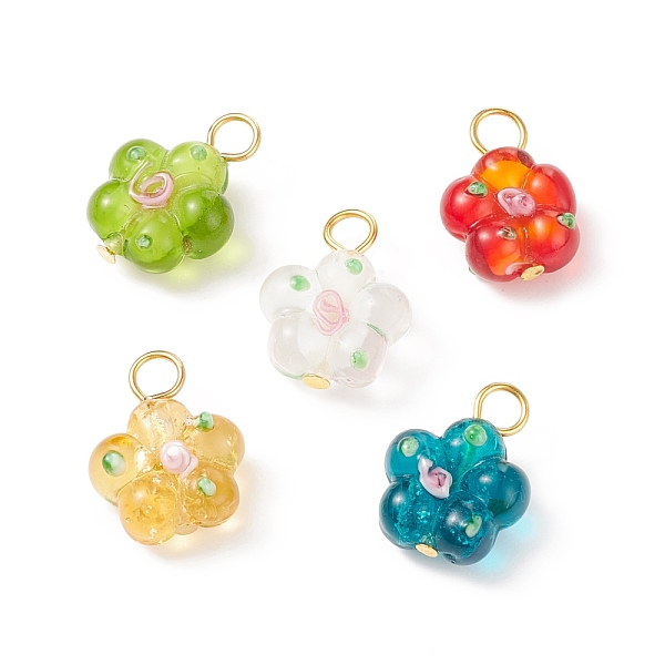 PandaHall Handmade Bumpy Lampwork Pendants, with Golden Plated Iron Finding, Flower, Mixed Color, 20x15x8mm, Hole: 4mm Lampwork Flower..., Multicolor
PandaHall Handmade Bumpy Lampwork Pendants, with Golden Plated Iron Finding, Flower, Mixed Color, 20x15x8mm, Hole: 4mm Lampwork Flower..., Multicolor