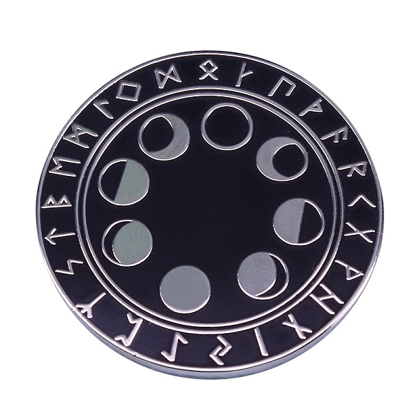 PandaHall Viking Rune Moon Phase Enamel Pins, Brass Brooches for Men, Flat Round, Platinum, 30mm Brass Flat Round Black
PandaHall Viking Rune Moon Phase Enamel Pins, Brass Brooches for Men, Flat Round, Platinum, 30mm Brass Flat Round Black