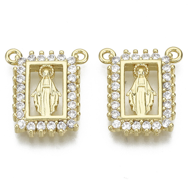 PandaHall Brass Micro Pave Cubic Zirconia Pendants, Nickel Free, Rectangle with Virgin Mary, Clear, Real 18K Gold Plated, 16x14x2.5mm, Hole...
PandaHall Brass Micro Pave Cubic Zirconia Pendants, Nickel Free, Rectangle with Virgin Mary, Clear, Real 18K Gold Plated, 16x14x2.5mm, Hole...
