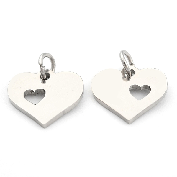 PandaHall 304 Stainless Steel Pendants, Heart with Heart, Stainless Steel Color, 12x12.5x1mm, Hole: 3mm 304 Stainless Steel Heart
PandaHall 304 Stainless Steel Pendants, Heart with Heart, Stainless Steel Color, 12x12.5x1mm, Hole: 3mm 304 Stainless Steel Heart