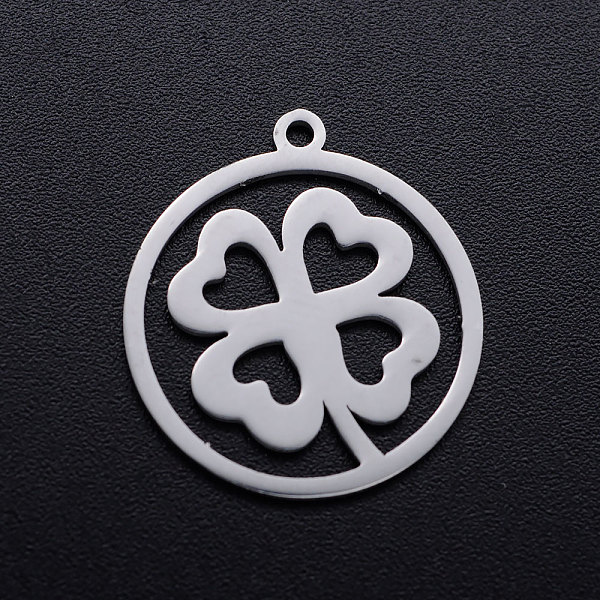 PandaHall 201 Stainless Steel Pendants, Flat Round with Four Leaf Clover, Stainless Steel Color, 22x20x1mm, Hole: 1.4mm 201 Stainless Steel...
PandaHall 201 Stainless Steel Pendants, Flat Round with Four Leaf Clover, Stainless Steel Color, 22x20x1mm, Hole: 1.4mm 201 Stainless Steel...