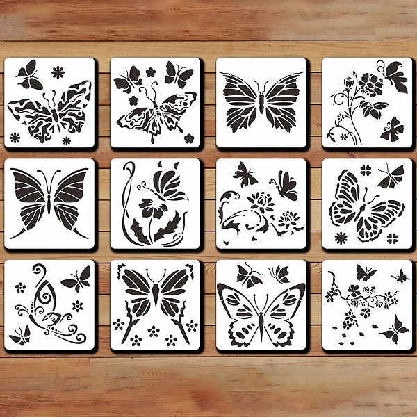 PandaHall PET Plastic Drawing Painting Stencils Templates, Square with Butterfly Pattern, White, 16x16cm, 12pcs/set Plastic Butterfly White
PandaHall PET Plastic Drawing Painting Stencils Templates, Square with Butterfly Pattern, White, 16x16cm, 12pcs/set Plastic Butterfly White