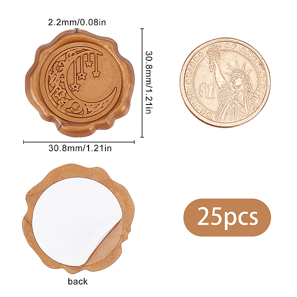 PandaHall Adhesive Wax Seal Stickers, For Envelope Seal, Dark Goldenrod, 30.8x30.8x2.2mm Wax Pink
PandaHall Adhesive Wax Seal Stickers, For Envelope Seal, Dark Goldenrod, 30.8x30.8x2.2mm Wax Pink