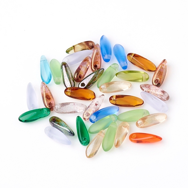 PandaHall Czech Glass Charms, Dagger Beads, Transparent and Rainbow Plated, Chrysanthemum Petals, Mixed Color, 10~11x3~3.5x3~3.5mm, Hole..., Multicolor
PandaHall Czech Glass Charms, Dagger Beads, Transparent and Rainbow Plated, Chrysanthemum Petals, Mixed Color, 10~11x3~3.5x3~3.5mm, Hole..., Multicolor