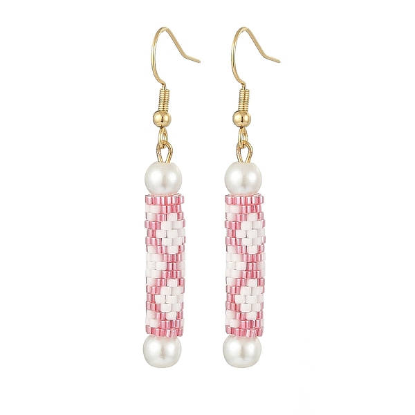 PandaHall Glass Pearl & Seed Column Dangle Earrings, Golden 304 Stainless Steel Jewelry for Women, Pearl Pink, 54mm, Pin: 0.7mm Glass
PandaHall Glass Pearl & Seed Column Dangle Earrings, Golden 304 Stainless Steel Jewelry for Women, Pearl Pink, 54mm, Pin: 0.7mm Glass
