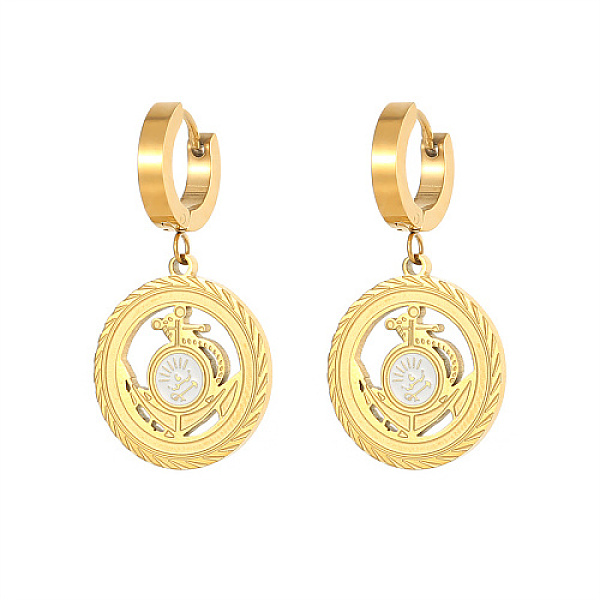 PandaHall 304 Stainless Steel Dangle Hoop Earrings with Enamel, Anchor, Golden, 33.7x13.9mm 304 Stainless Steel Anchor & Helm
PandaHall 304 Stainless Steel Dangle Hoop Earrings with Enamel, Anchor, Golden, 33.7x13.9mm 304 Stainless Steel Anchor & Helm